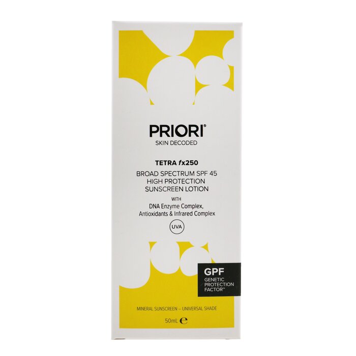Priori TETRA fx250 Broad Spectrum SPF 45 High Protection Sunscreen Lotion - Universal 50ml/1.7ozProduct Thumbnail