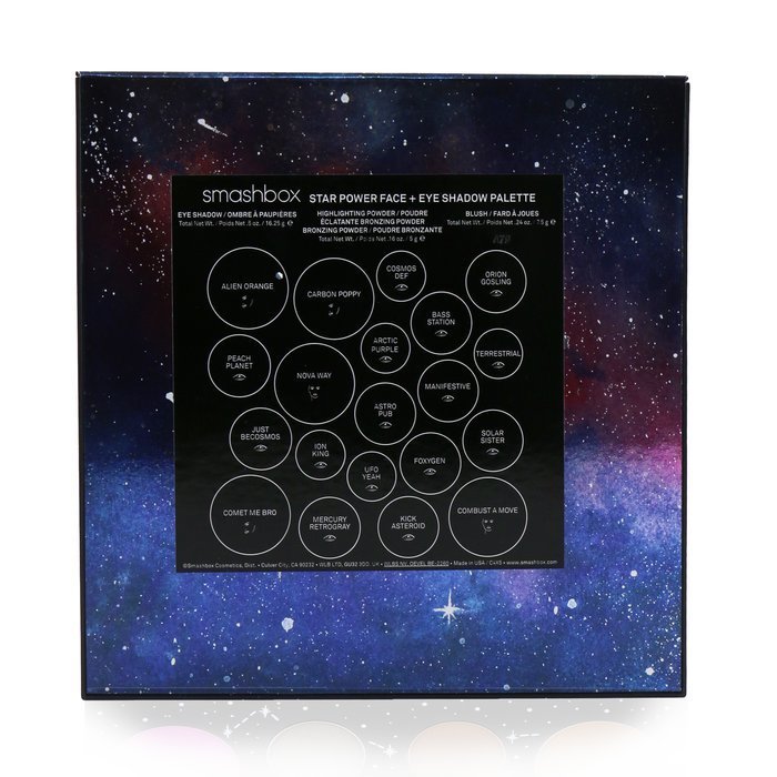 魅惑丛林 Smashbox 多功能面部眼影彩妆盘 Cosmic Celebration Star Power Face + Eye Shadow Palette（3x 腮红 +1x 高光 + 1x 古铜粉 +15x 眼影） 28.75g/0.9ozProduct Thumbnail