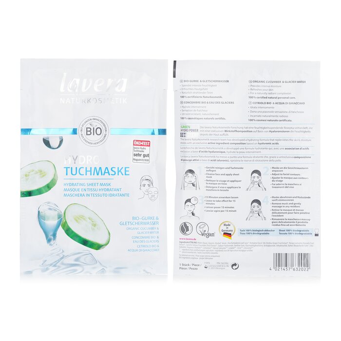 Lavera Sheet Mask מסכת בד - Hydrating (With Organic Cucumber & Glacier Water) 1sheetProduct Thumbnail