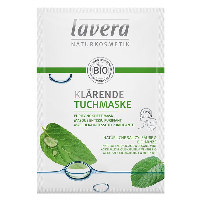 Lavera Sheet Mask - Purifying (med naturlig salisylsyre og økologisk mynte) 1sheetProduct Thumbnail