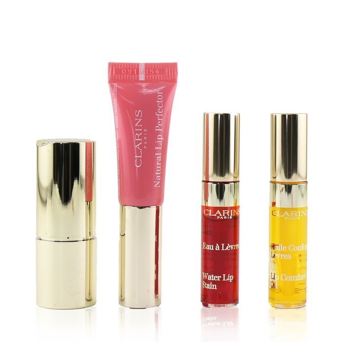 Clarins Beautiful Lips Set (1x Natural Lip Perfector , 1x Joli Rouge Velvet Lipstick, 1x Lip Comfort Oil, 1x Water Lip Stain) 4pcsProduct Thumbnail
