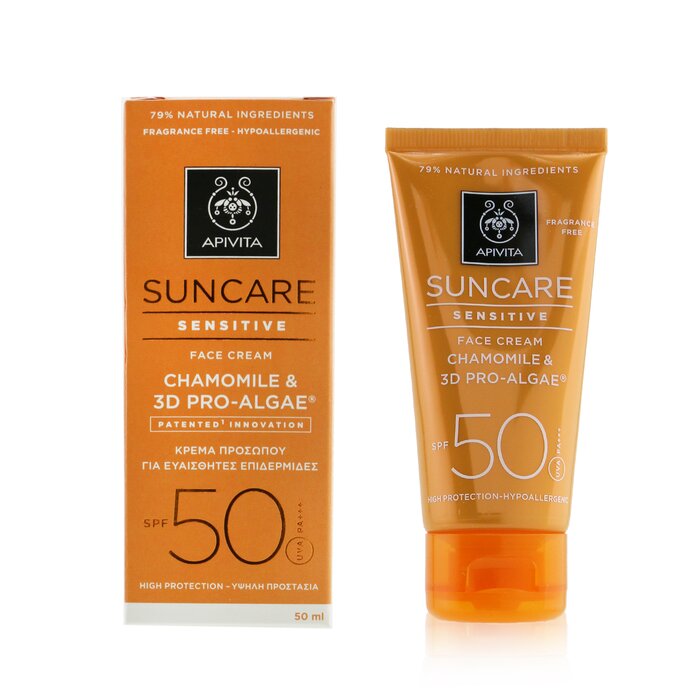 Apivita Suncare Sensitive Face Cream with Chamomile & 3D Pro-Algae SPF 50 50ml/1.7ozProduct Thumbnail