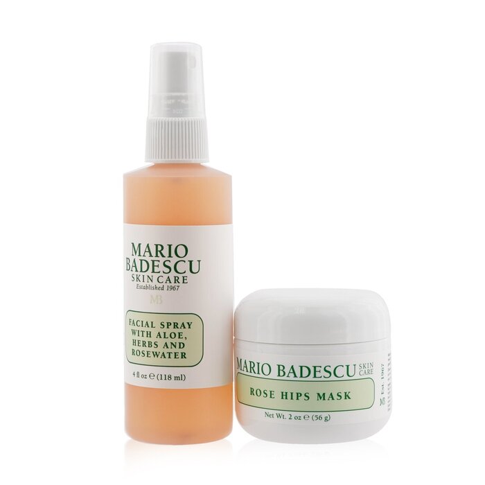 Mario Badescu Rose Mask & Mist Duo Set: Facial Spray With Aloe, Herbs And Rosewater 4oz + Rose Hips Mask 2oz 2pcsProduct Thumbnail