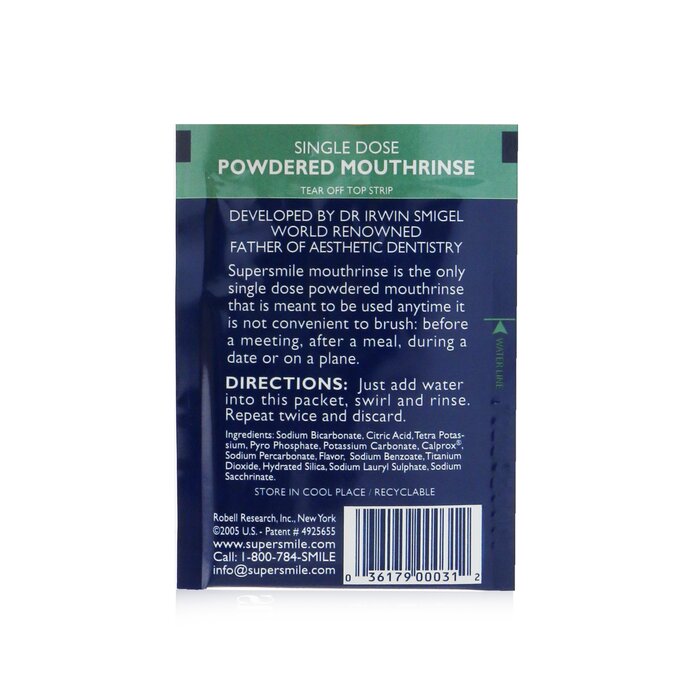 Supersmile Single Dose Powdered Mouthrinse (No Alcohol/Sugar) מי פה ללא אלכוהול או סוכר 60x1.7g/0.06ozProduct Thumbnail