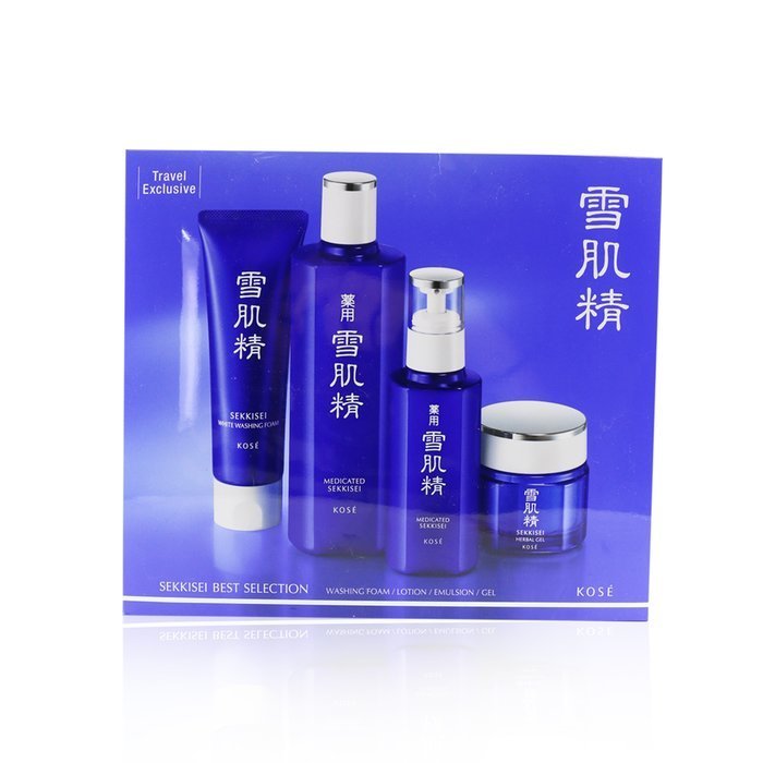 Kose 高絲  Sekkisei Best Selection Set: Medicated Sekkisei 360ml + Sekkisei Emulsion 140ml + Washing Foam 130g + Herbal Gel 80g 4pcsProduct Thumbnail