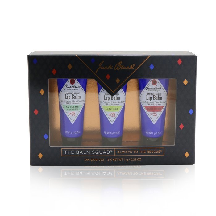 Jack Black 傑克布萊克  The Balm Squad Gift Set: 3x Intense Therapy Lip Balm SPF 25 (Natural Mint & Shea butter, Asian Pear & Black Cherry) 3x7g/0.25ozProduct Thumbnail