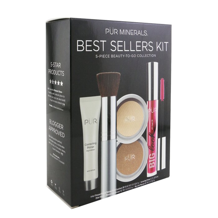 PUR (PurMinerals) Kit Best Sellers (5 Piece Beauty To Go Collection) (1x Primer, 1x Polvo Compacto, 1x Bronceador, 1x Máscara, 1x Brocha) 5pcsProduct Thumbnail