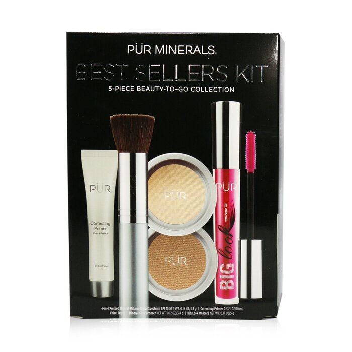 PUR (PurMinerals) Best Sellers Kit (5 Piece Beauty To Go Collection) (1x Primer, 1x Pressed Powder, 1x Bronzer, 1x Mascara, 1x Brush) 5pcsProduct Thumbnail