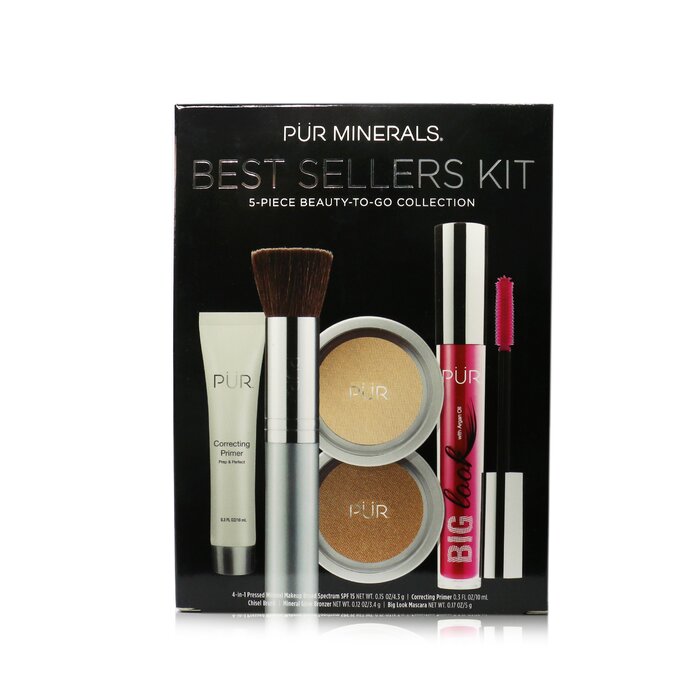 PUR (PurMinerals) Kit Best Sellers (5 Piece Beauty To Go Collection) (1x Primer, 1x Polvo, 1x Bronceador, 1x Máscara, 1x Brocha) 5pcsProduct Thumbnail