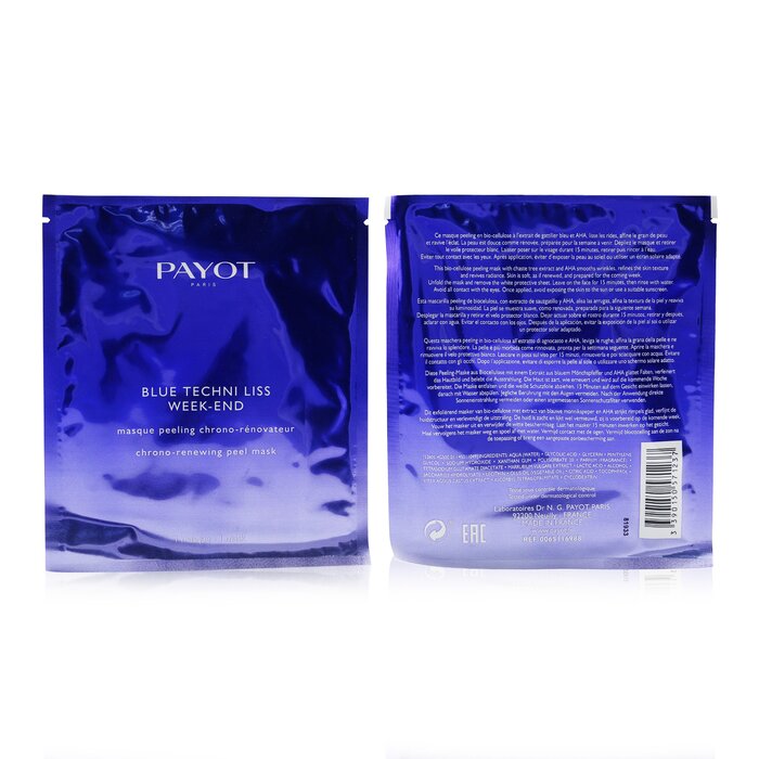 Payot Blue Techni Liss Week-End Mascarilla Peel Crono-Renovadora (Sin Caja) 10pcsProduct Thumbnail