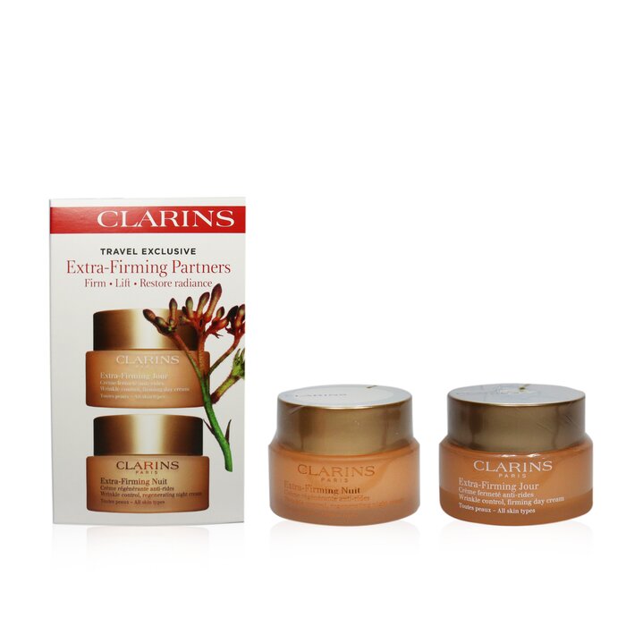 Clarins Extra-Firming Partners (All Skin Types): Firming Day Cream 50ml/1.7oz+ Firming Night Cream 50ml/1.7oz סט של קרם יום וקרם לילה - עבור כל סוגי העור 2pcsProduct Thumbnail