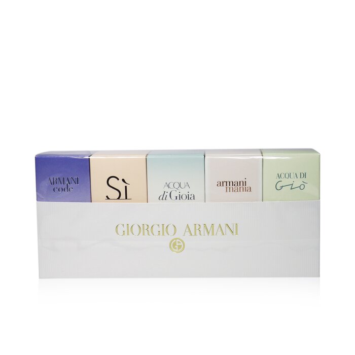 Giorgio Armani Miniatures Coffret: Armani Code Femme EDP 3ml + Si EDP 7ml + Acqua Di Gioia EDP 5ml + Armani Mania EDP 4ml + Acqua Di Gio EDT 5ml 5pcsProduct Thumbnail