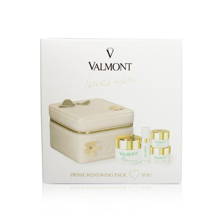 Valmont Set Prime Renewing Pack Loves You: Mascarilla Facial Paquete Purificante 15ml + Gel C de Ojos Hidratante 5ml + Sueromulsión Hidratante 5ml + Prime Paquete Renovador 30ml 4pcs+1caseProduct Thumbnail