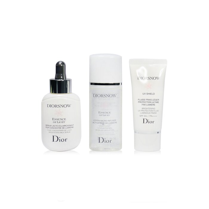 Christian Dior Diorsnow Brightening Collection: Milk Serum 30ml+ Micro-Infused Lotion 50ml+ UV Protection Fluid SPF50 30ml+ Pouch (Unboxed) 3pcs+1pouchProduct Thumbnail