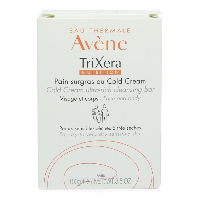 Avene TriXera Nutrition Cold Cream Насыщенное Очищающее Мыло для Лица и Тела - для Сухой и Очень Сухой Чувствительной Кожи 100g/3.5ozProduct Thumbnail