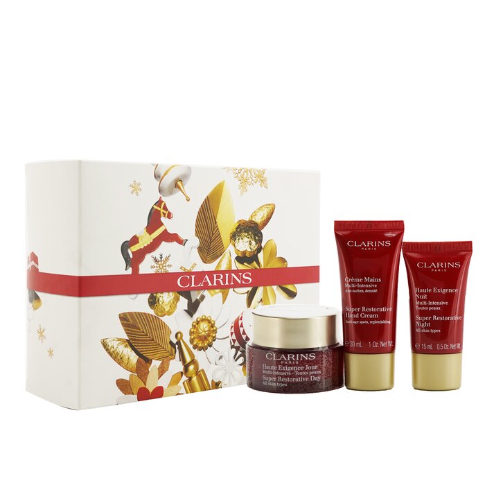 Clarins Super Restorative Collection: Day Cream 50ml/1.7oz + Night Cream 15ml/0.5oz + Hand Cream 30ml/1oz + Bag 3pcs+1bagProduct Thumbnail