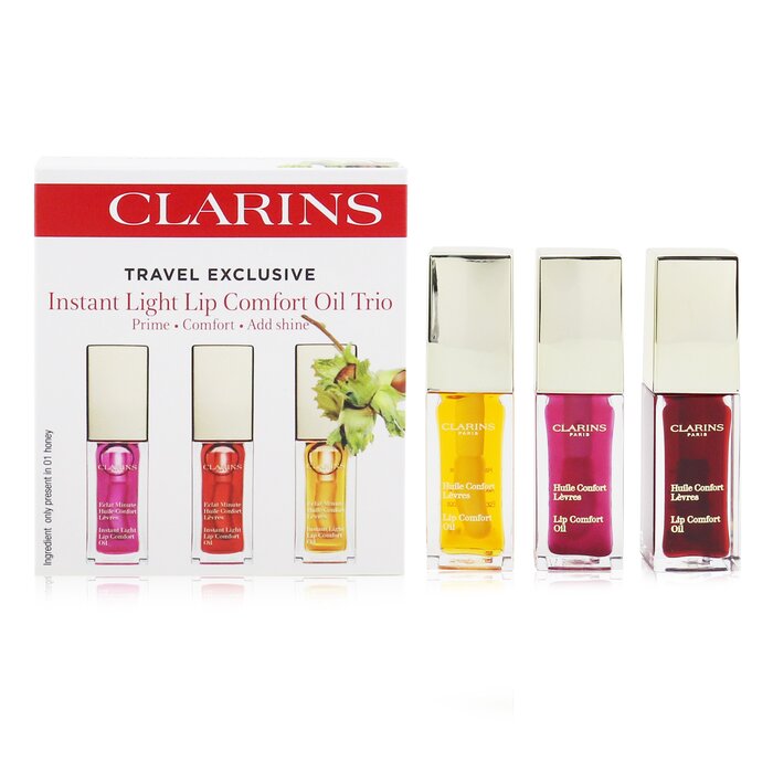 Clarins Instant Light Lip Comfort Oil Trio Set (01 Honey, 02 Raspberry, 03 Red Berry) 3x7ml/0.1ozProduct Thumbnail