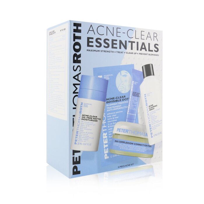 Peter Thomas Roth Acne-Clear Essentials 5-Piece Acne Kit: Wash 57ml+Correction Pads 20 pcs+Moisturizer 20ml+Treatment 7.5ml+Clear Dots 12 dots 5pcsProduct Thumbnail