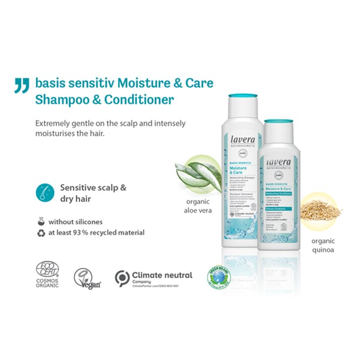 Lavera Basis Sensitiv Moisture & Care Moisturising Shampoo (Sensitive Scalp)  250ml/8.8ozProduct Thumbnail