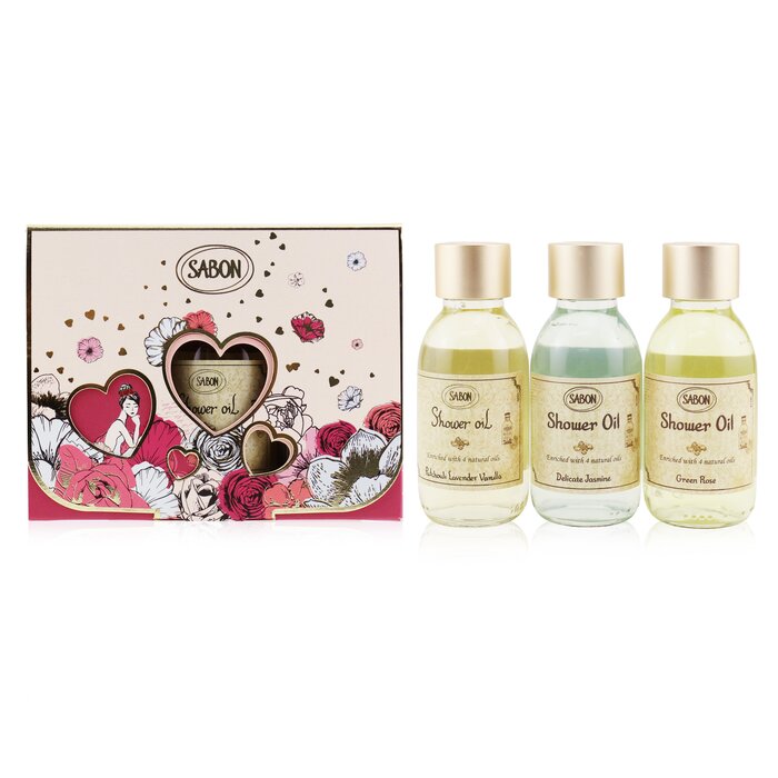 サボン Sabon Shower Oil Trio Kit: Patchouli Lavender & Vanilla 100ml + Delicate Jasmine 100ml + Green Rose 100ml 3x100ml/3.38ozProduct Thumbnail