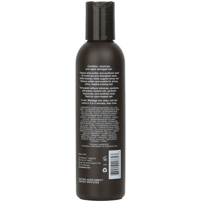 John Masters Organics Επανορθωτική Conditioner για ταλαιπωρημένα μαλλιά με μέλι & ιβίσκο 177ml/6ozProduct Thumbnail