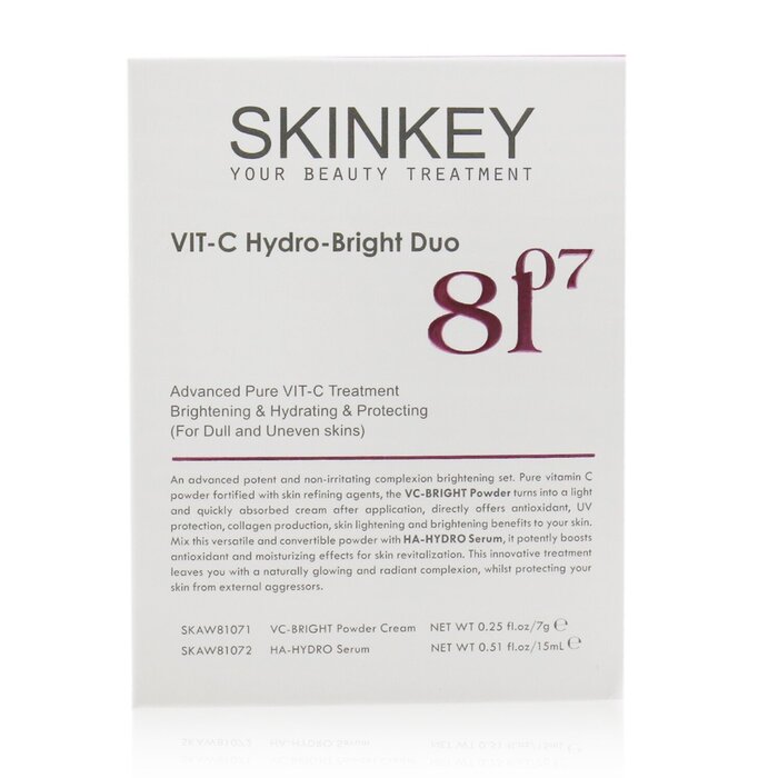 SKINKEY Whitening Series Vit-C Hydro-Bright Duo (For Dull & Uneven Skins) - Advanced Pure Vit-C Treatment Brightening, Hydrating & Protecting 2pcsProduct Thumbnail