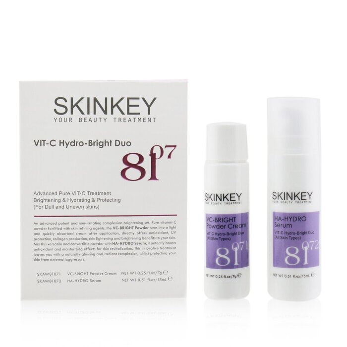 SKINKEY Whitening Series Vit-C Hydro-Bright Dúo (Para Piel Opaca & Desigual) - Tratamiento de Vit C Puro Avanzado Iluminante, Hidratante & Protector 2pcsProduct Thumbnail