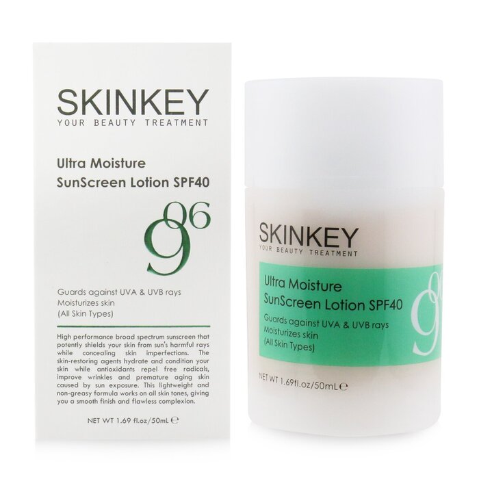 SKINKEY Moisturizing Series Ultra Moisture SunScreen Lotion SPF 40 (All Skin Types) - Guards Against UVA & UVB Rays Moisturizes Skin לחות עם הגנה מהשמש 50ml/1.69ozProduct Thumbnail