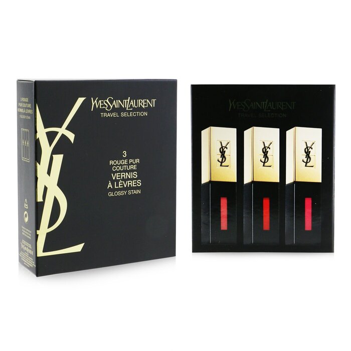 Yves Saint Laurent Rouge Pur Couture Vernis A Levres Glossy Stain Trio Set (7, 9, 12) 3x6ml/0.2ozProduct Thumbnail