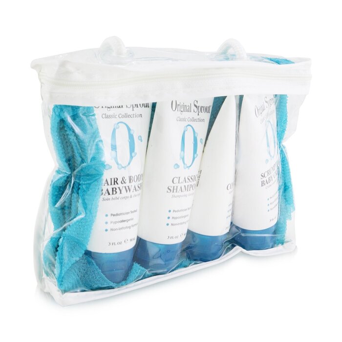 Original Sprout Classic Collection Deluxe Travel Kit: Shampoo 90ml + Conditioner 90ml + Baby Wash 90ml + Baby Cream 90ml + Washcloth 1pc 4pcs+1WashclothProduct Thumbnail