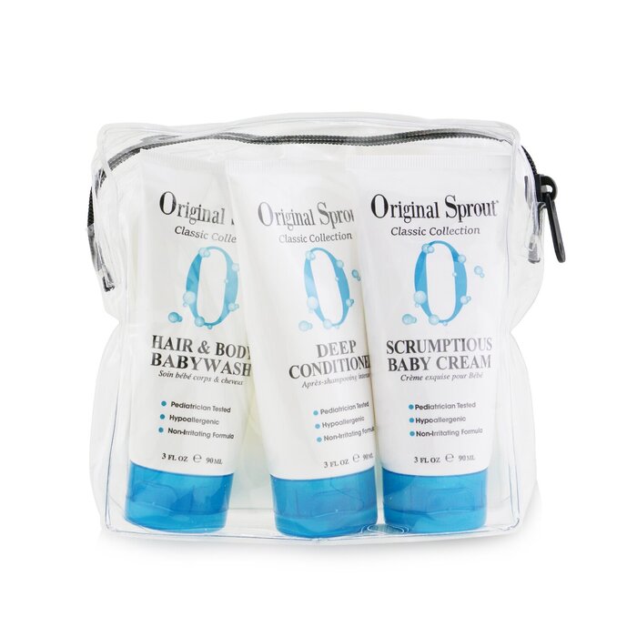 Original Sprout Classic Collection Travel Trio: hoitoaine 90 ml + BabyWash 90 ml + vauvavoide 90 ml 3x90ml/3ozProduct Thumbnail
