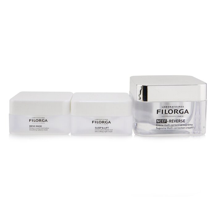 Filorga Perfect Skin Ritual Set: 1x NCEF-Reverse Supreme Multi-Correction Cream - 50ml/1.7oz + 1x Meso-Mask Smoothing Radiance Mask - 15ml/0.5oz + 1x Sleep & Lift Ultra-Lifting Night Cream - 15ml/0.5oz 3pcsProduct Thumbnail