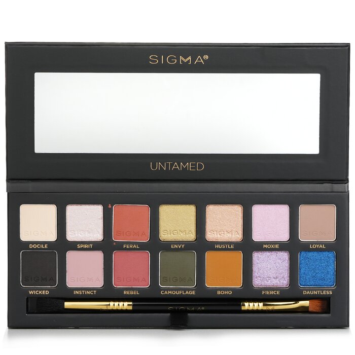 Sigma Beauty Untamed Eyeshadow Palette With Dual Ended Brush (14x Eyeshadow + 1x Dual Ended Brush) 19.32g/0.68ozProduct Thumbnail