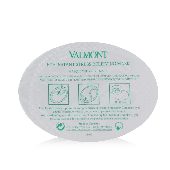 Valmont Eye Instant Stress Relieving Mask (Smoothing, Decongesting & Anti-Fatigue Eye Mask) (Box Slightly Damaged) 5x3.3ml/0.11ozProduct Thumbnail