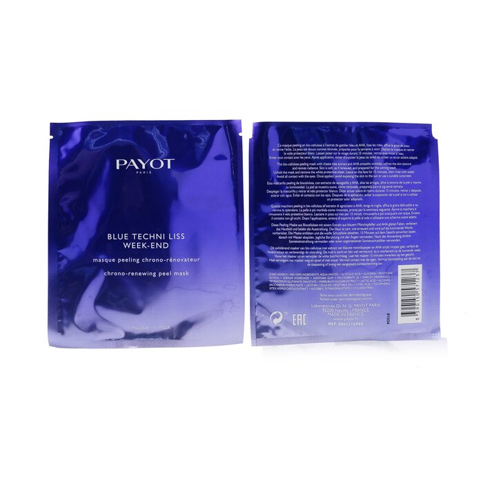 Payot Blue Techni Liss Week-End Chrono-Renewing Peel Mask (Box Slightly Damaged) 10pcsProduct Thumbnail