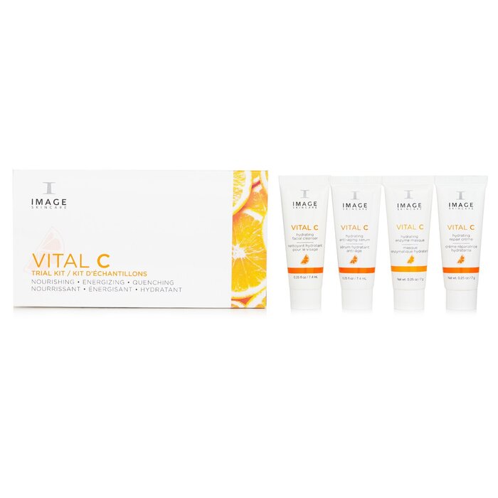 Image Vital C Trial Kit: Hydrating Facial Cleanser 7.4ml + Hydrating Anti-Aging Serum 7.4ml + Hydrating Enzyme Masque 7g + Hydrating Repair Creme 7g - ערכת ניסיון 4pcsProduct Thumbnail