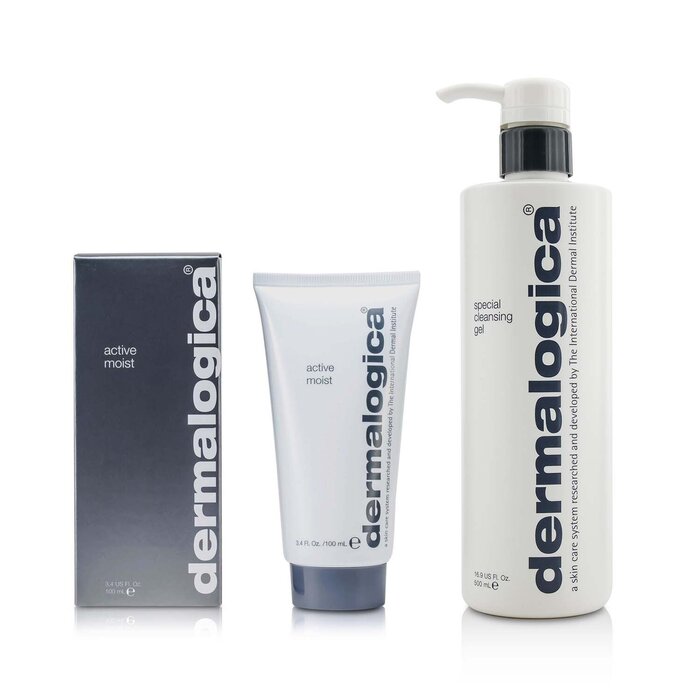 Dermalogica Special Cleansing Gel ג'ל ניקוי 500 מ&quot;ל + Active Moist לחות 100 מ&quot;ל 2pcsProduct Thumbnail