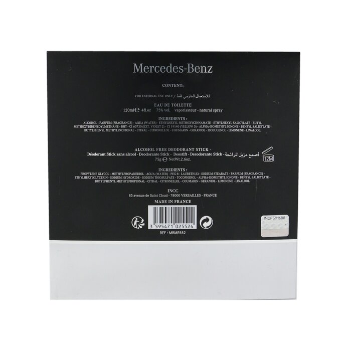 Mercedes-Benz Coffret: Eau De Toilette Spray 120ml/4.0oz + Deodorant Stick  75g/2.6oz 2pcs 2pcs - Sets & Coffrets, Free Worldwide Shipping