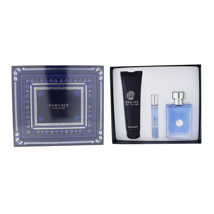 Versace Versace Pour Homme Coffret: Eau De Toilette Spray 100ml/3.4oz + Eau De Toilette Spray 10ml/0.3oz + Hair & Body Shampoo 150ml/5oz 3pcsProduct Thumbnail
