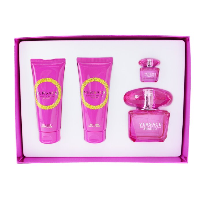Versace Bright Crystal Absolu Coffret: Eau De Parfum Spray 90ml + Body Lotion 100ml +Eau De Parfum 5ml + Shower Gel 100ml 4pcsProduct Thumbnail