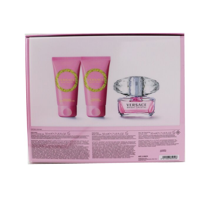 Versace Bright Crystal Coffret: Eau De Toilette Spray 50ml/1.7oz + Bath & Shower Gel 50ml/1.7oz + Body Lotion 50ml/1.7oz 3pcsProduct Thumbnail