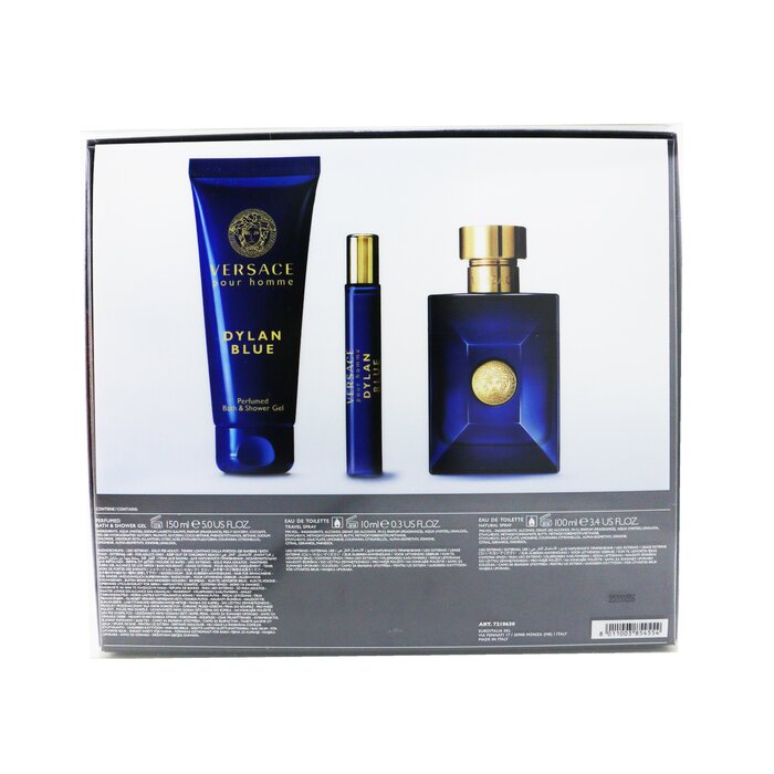 Versace Dylan Blue Coffret מארז : או דה טואלט ספריי 100 מ&quot;ל + או דה טואלט ספריי 10 מ&quot;ל + ג'ל רחצה 150 מ&quot;ל 3pcsProduct Thumbnail