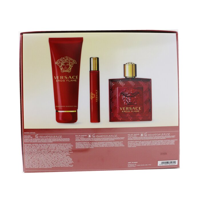 Versace Eros Flame Coffret: Eau De Parfum Spray 100ml/3.4oz + Eau De Parfum Spray 10ml/0.3oz + Gel de Ducha 150m/5oz 3pcsProduct Thumbnail