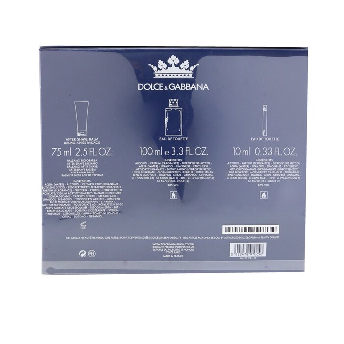 Dolce & Gabbana K Coffret: Eau De Toilette Spray 100ml/3.3oz + Eau De Toilette 10ml0.33oz + Bálsamo Para Después de Afeitar 75ml/2.5oz  3pcsProduct Thumbnail