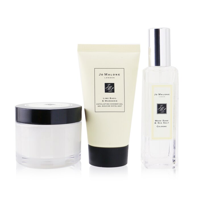 Jo Malone Scented Escape Collection: Wood Sage & Sea Salt Cologne Spray 30ml + English Pear & Freesia Body Creme 50ml + Lime Basil & Mandarin Exfoliating Shower Gel 50ml 3pcs+PouchProduct Thumbnail