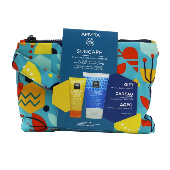 Apivita Suncare Gift Set: Oil Balance Face Cream (Immortelle & 3D Pro-Algae) SPF30 50ml + After Sun Cooling Cream-Gel 100ml 2pcs+1pouchProduct Thumbnail