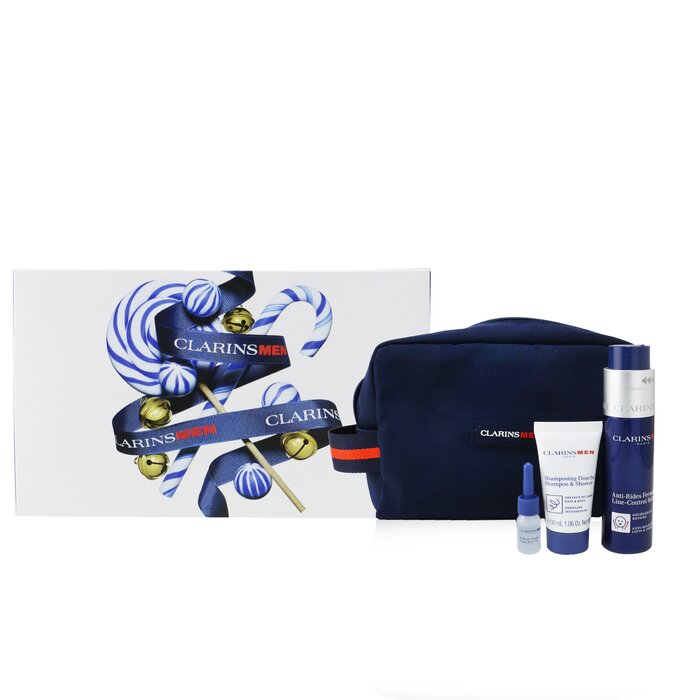 Clarins Men Expert Firming Essentials Set: Line-Control Balm 50ml + Shampoo & Shower 30ml + Shave Ease oil 3ml - סט: באלם, שמפו וג'ל רחצה, שמן גילוח 3pcs+1pouchProduct Thumbnail
