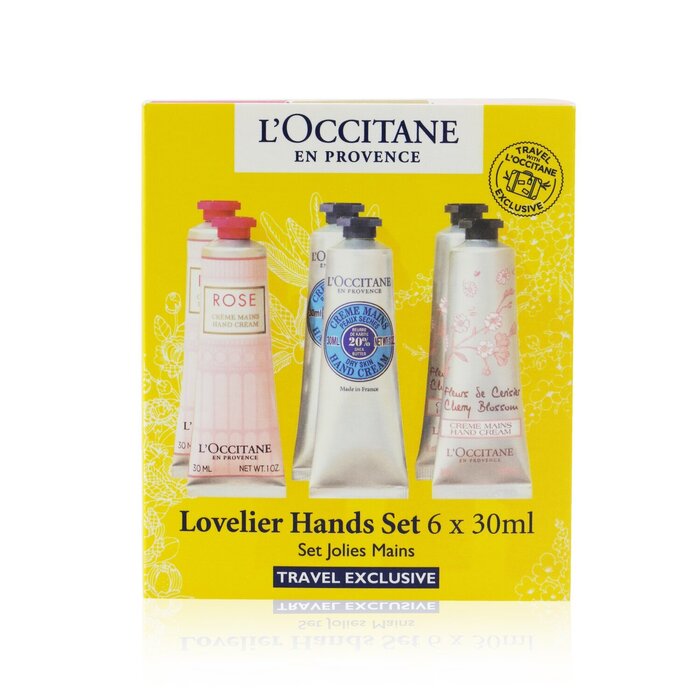 L'Occitane Lovelier Hands Set: 2xRose Hand Cream 30ml+2x Shea Butter Hand Cream 3ml+2x Cherry Blossom Hand Cream 30ml 6x30ml/1ozProduct Thumbnail