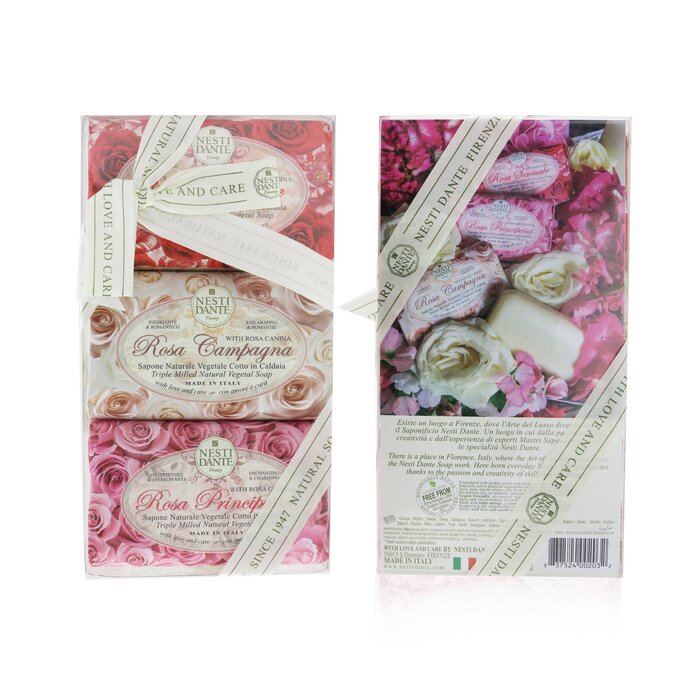 Nesti Dante مجموعة صابون Rosa (مجموعة Le Rose) #Rosa Sensuale, #Rosa Champagna, #Rosa Principessa 3x 150g/5.3ozProduct Thumbnail