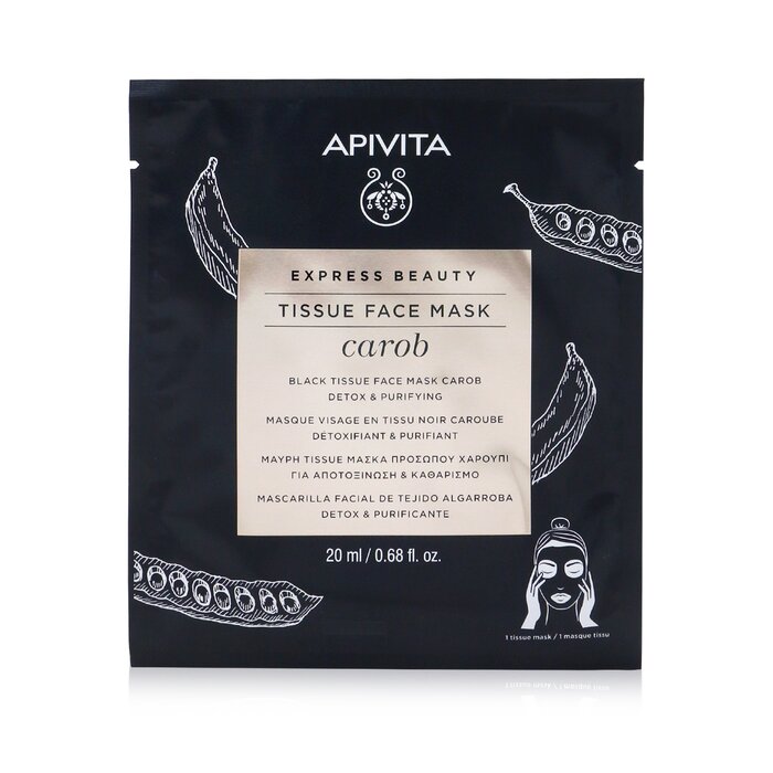 Apivita Express Beauty Black Tissue Face Mask with Carob (Detox & Purifying) 6x20ml/0.68ozProduct Thumbnail